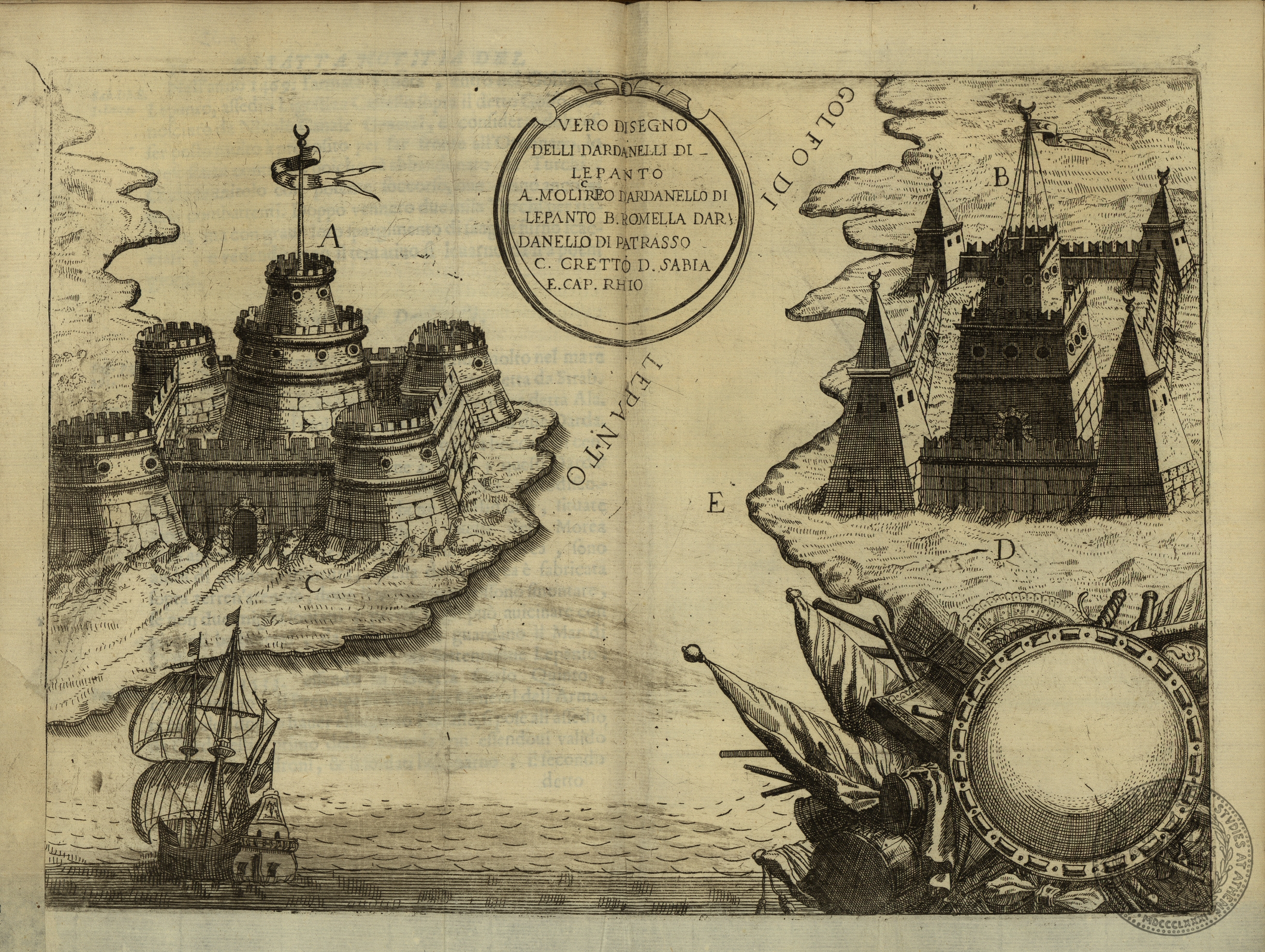 Vero disegno delli Dardanelli di Lepanto…